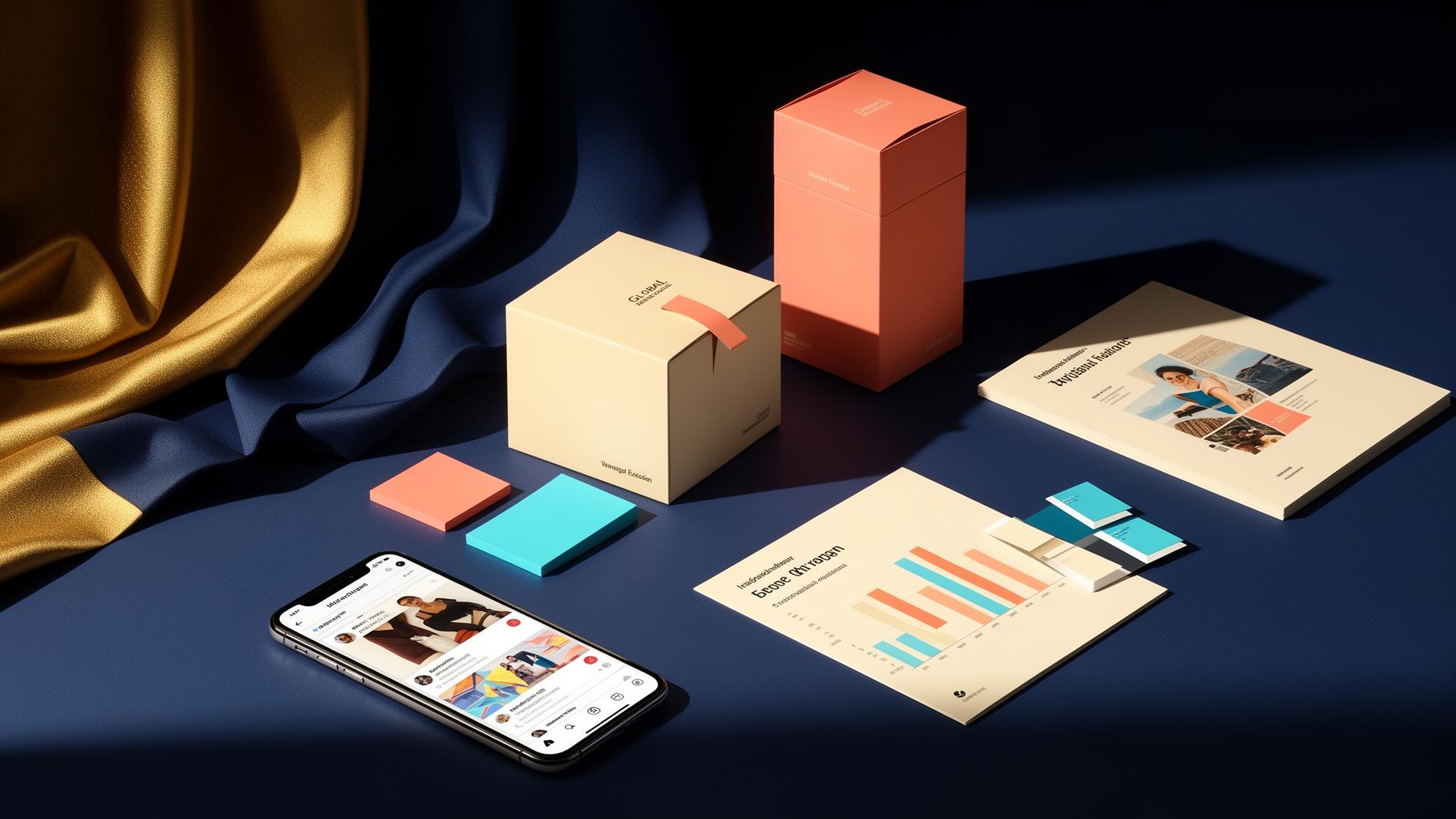 A colourful collection of coordinated brand campaign materials